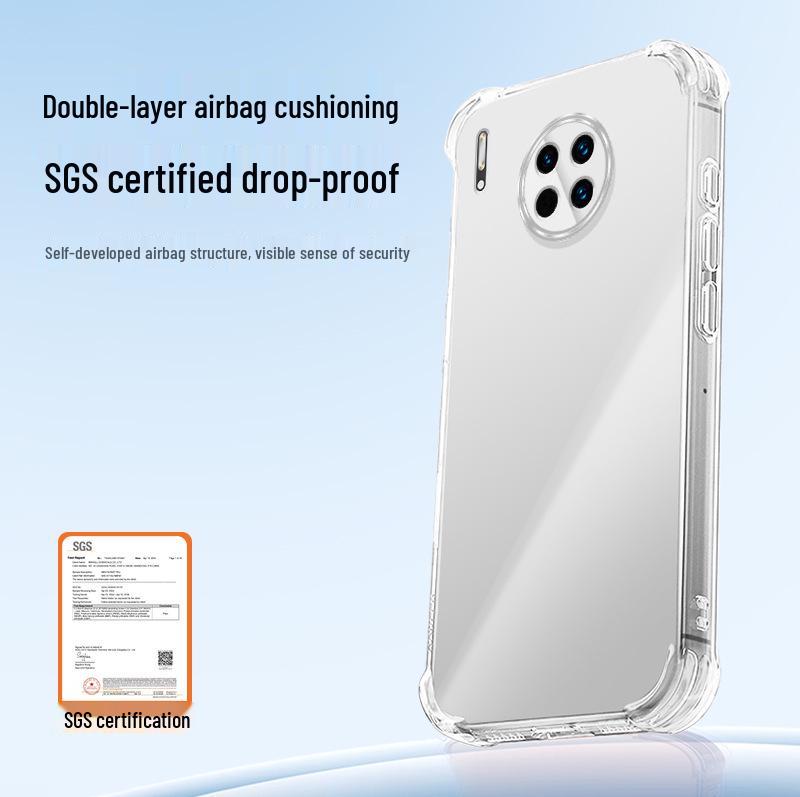 Huawei Mate30/Mate30 Pro Clear Anti-Drop TPU Phone Case with Airbag Corners - Minimalist Design
