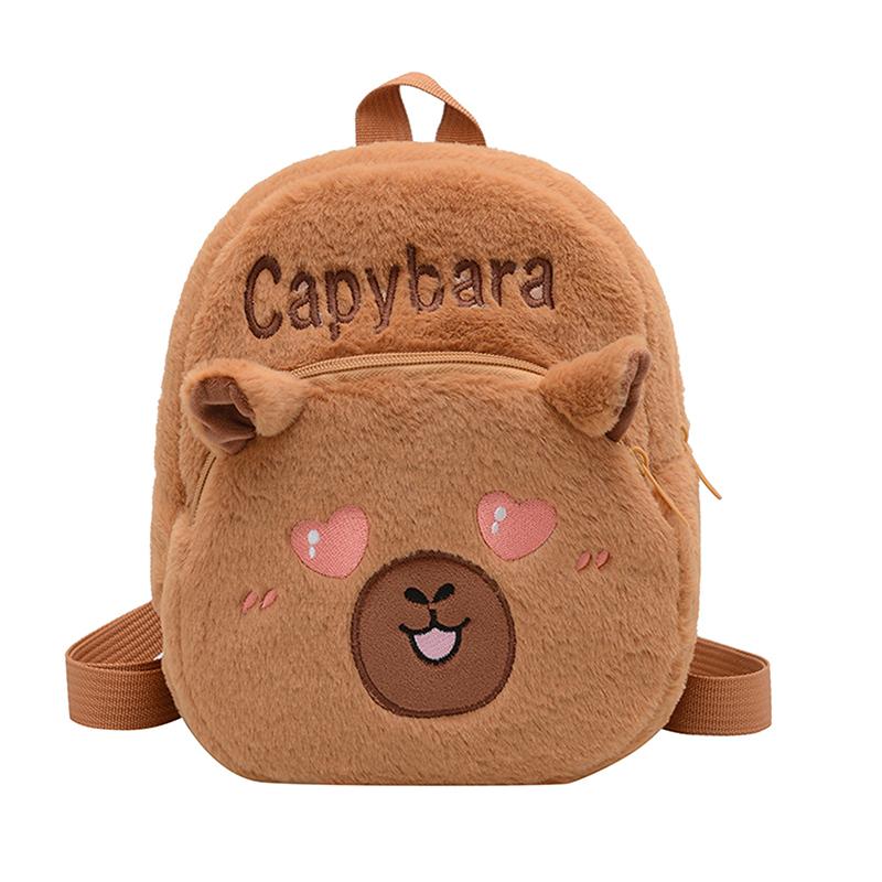 Capybara Doll Plush Backpacks Portable Cartoon Animals Cute Capybara Backpack Plush Women Bag Gift For Girls Kids