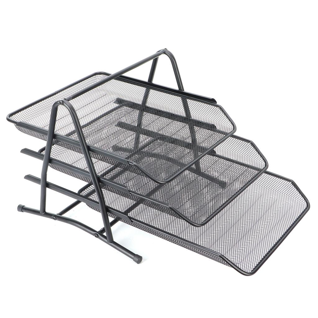 Document Basket Three Layers Reticulated Desktop Organizer for Store  Size Paper Folders Stationer