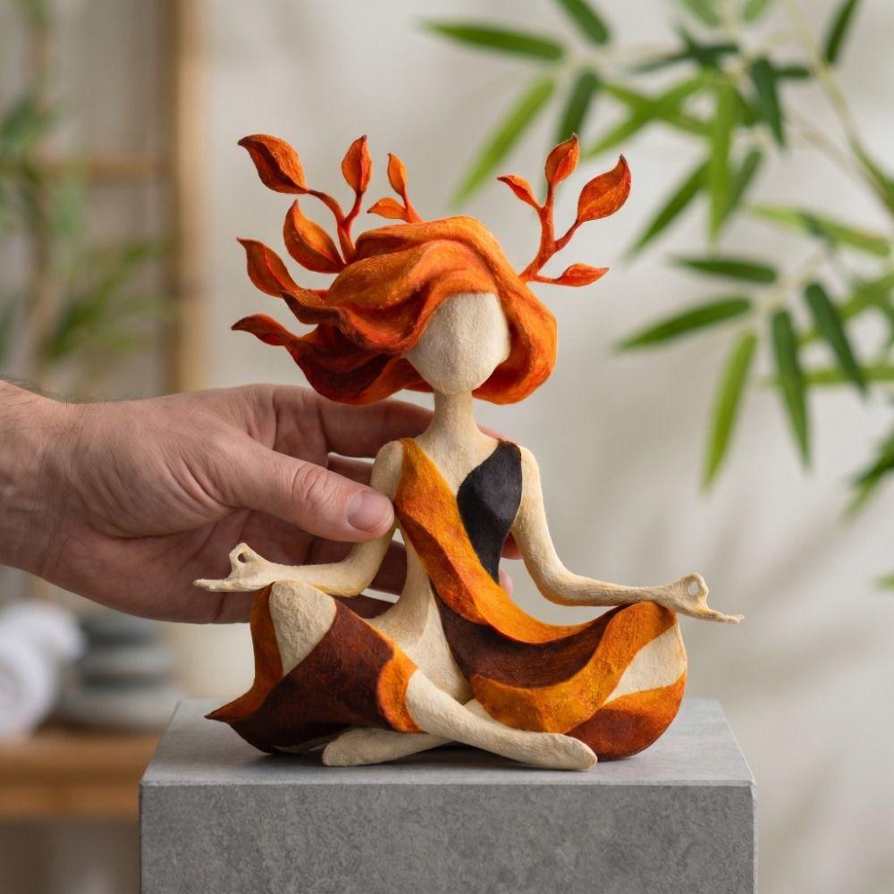 Harz Beruhigende Skulpturen Yoga Mädchen Innere Harmonie Figur Zen Meditierende Statue Meditationsraum