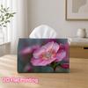 1pc 2D Flat Printed 17.78X10.92X12.95cm Tissue Box Delicate Pink Flower Close-Up Suitable for Home, Office, Vehicle, And Party Settings CC608L0494