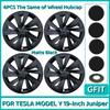 4PCS Hubcaps For Tesla Model Y Juniper 2025 19 Inch Performance Replacement Wheel Cover Automobile Hub Cap Full Rim Accessories