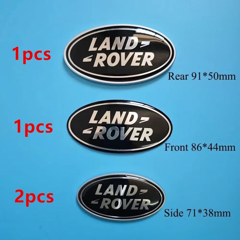 4pcs Aluminium Logo Land Rover Emblem Car Front Sticker Rear Trunk Fender Badge For Land Rover Freelander Discovery Defender XS7