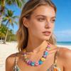 Creative Handmade Fashion Personality Simple, Versatile Natural Shell Necklace Earrings Set