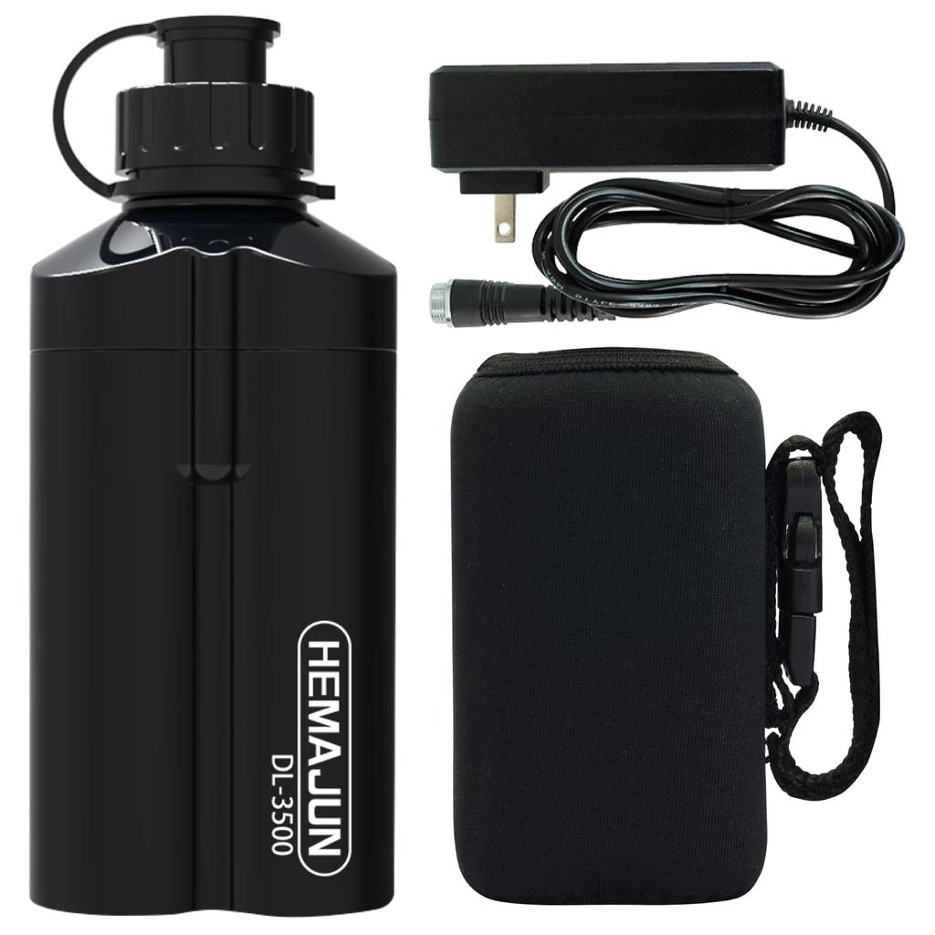 HEMAJUN 3500mAh Compact Lithium PSE 2A Fast Charger for Daiwa and Shimano Electric Reels 14.8V Battery, Standard, (10202-black)