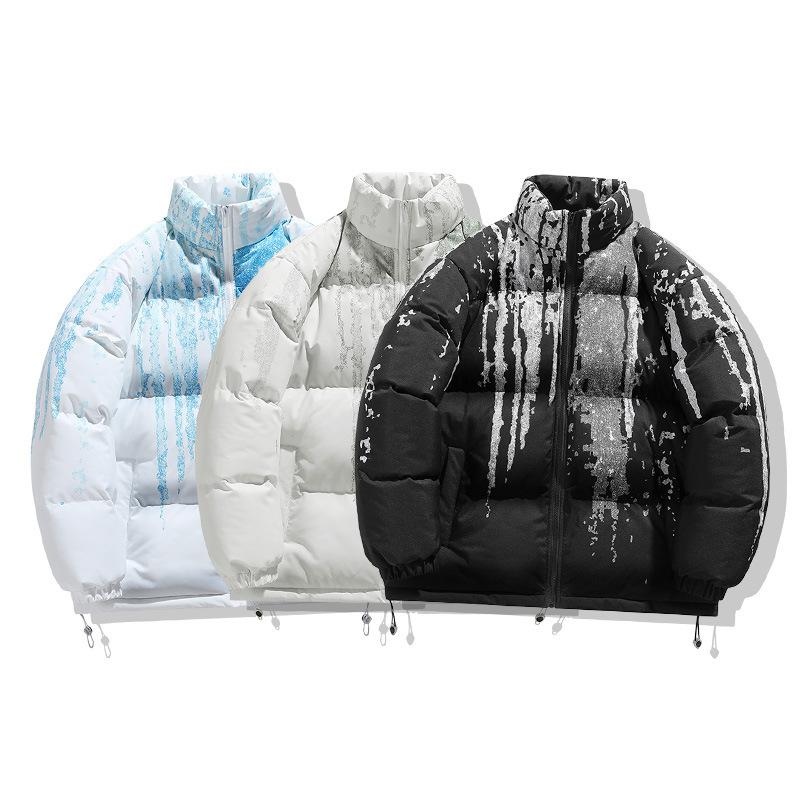 Winter neue Farbverlaufskragen Amerikanische lockere Baumwolljacke Herrenmode Marke dicke warme Baumwolljacke