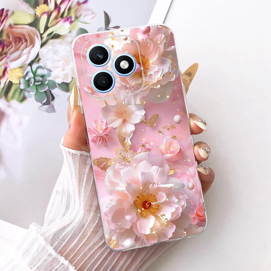 For Honor X8d 4G Case Cute Love Heart Painted Cover Soft Silicone Slim Phone Case For Honor X8d X 8d HonorX8d 4G Back Cover Bags