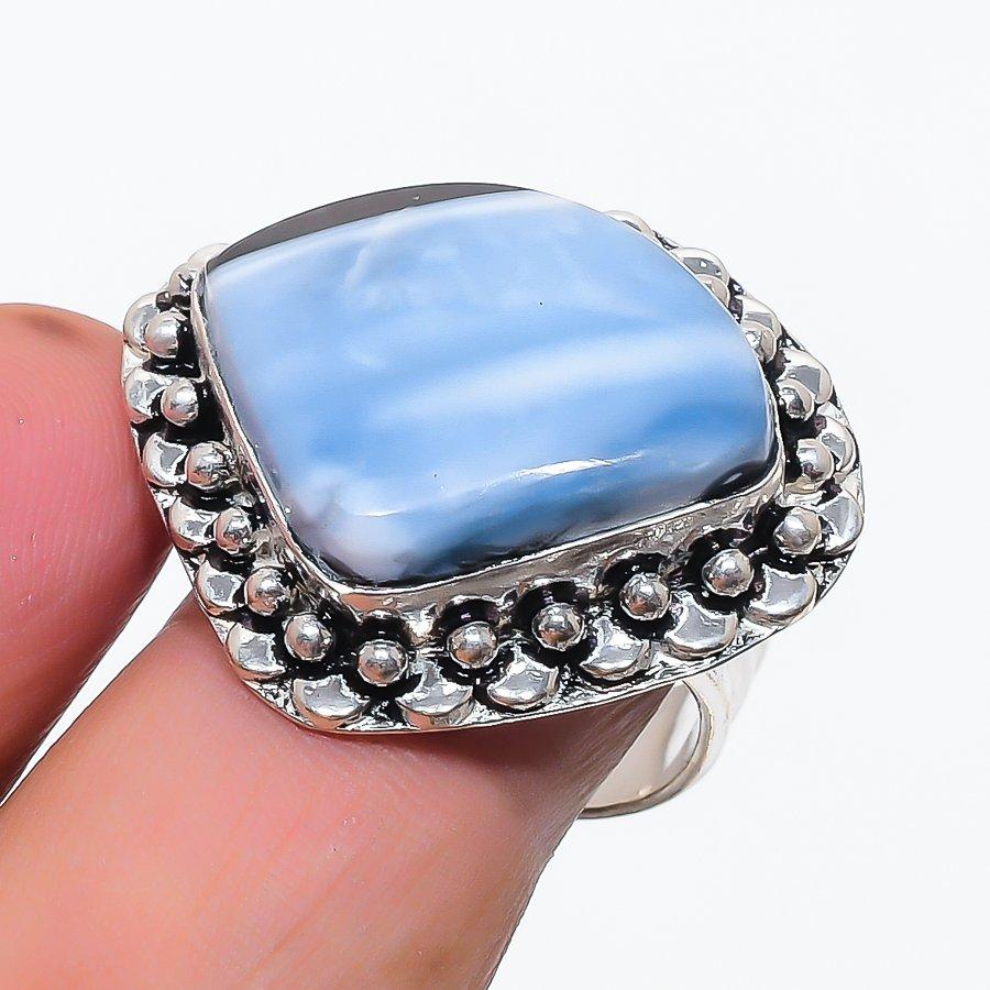 Natural Owhyee Opal Gemstone 925 Sterling Silver Jewelry Ring Size 9 C0I70