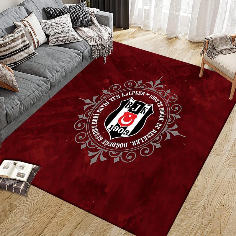 Amsterdamsche Football Club Ajax Flannel Pattern Square Carpet,Area Rug,Carpet Rug for Living Room Bedroom Sofa Playroom Decor,Non-slip Floor Mat