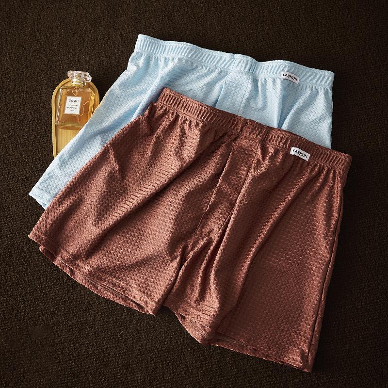 Men's Summer Nylon Glossy Ice Silk Loose Home Four Corner Underwear