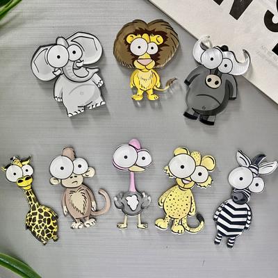 6 szt. Personalizowane magnesy na lodówkę 3D z kreskówkowymi zwierzętami, magnesy na lodówkę, tablicę kredową, tablicę suchościeralną, magnesy na wiadomości, dekoracyjne koreańskie