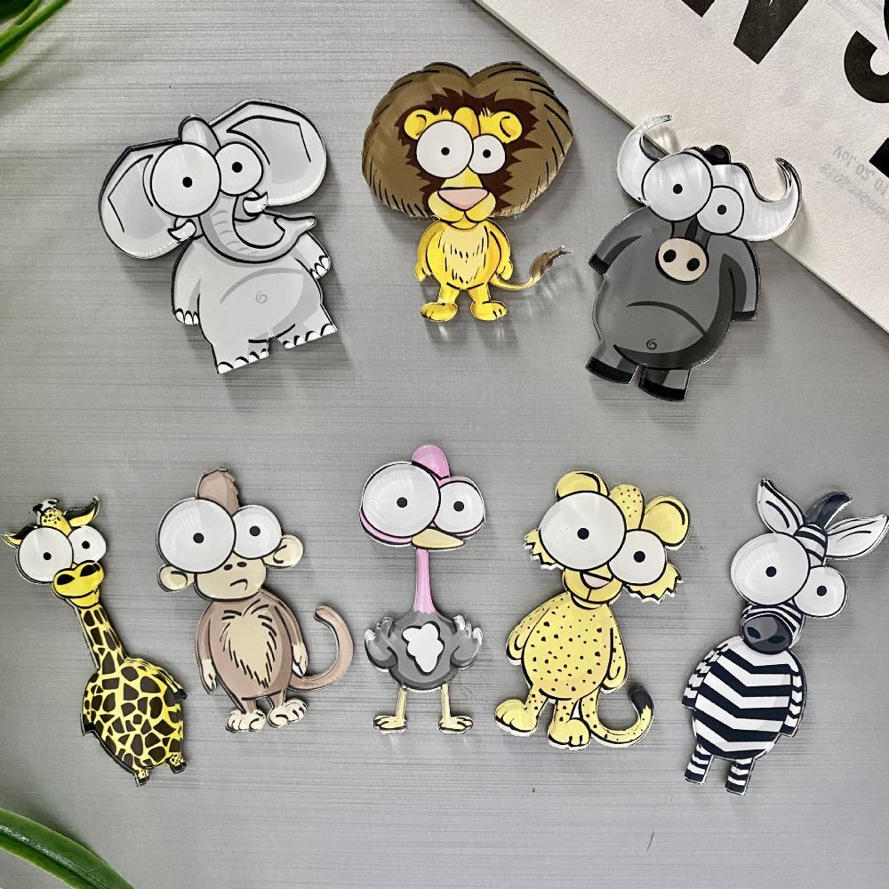 

6pcs Personalized 3D Cartoon Animal Refrigerator Magnets Fridge Blackboard Whiteboard Po Message Magnets Korean Decorative