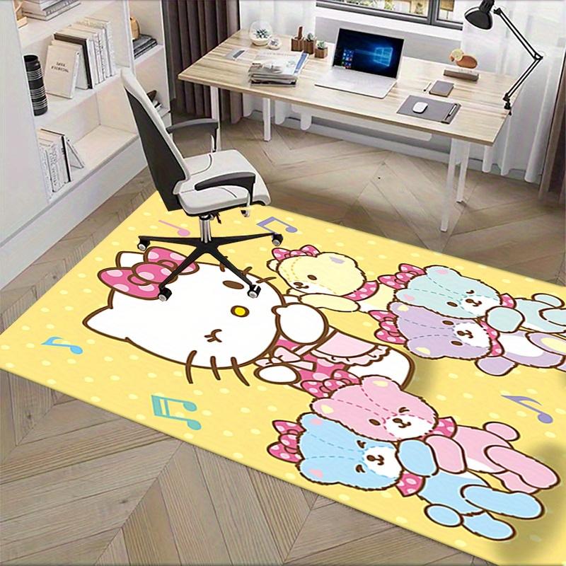 Office Rug Hello Kitty, Friends Anti-Slip Rug, Machine Washable for Living Room, Bedroom, Office, Multiple Sizes, Bedroom Mat, Decorative Mat, Durable