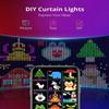 400LEDs Smart Curtain Lights Programmable RGBIC Christmas Lights String Dimmable DIY Patterns Fairy Light Festival Party Decor