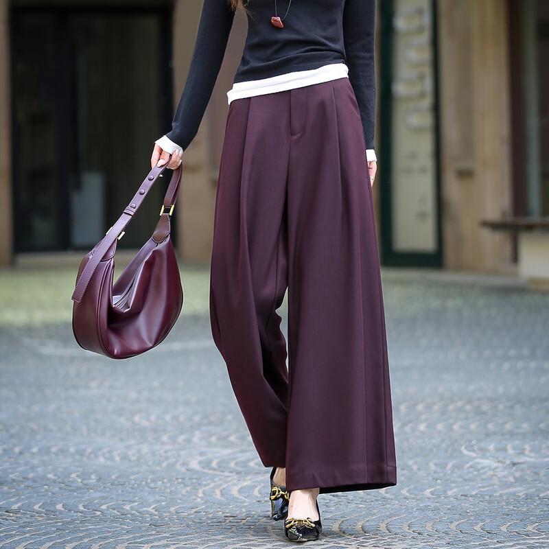 Demana Women's Pleated Wide-Leg Commuter Trousers