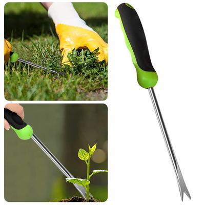 Ergonomic Handle Weed Pulling Tool Stainless Steel V-shaped Head Weeding Device Garden Hand Weeder Tool Gardening Gift