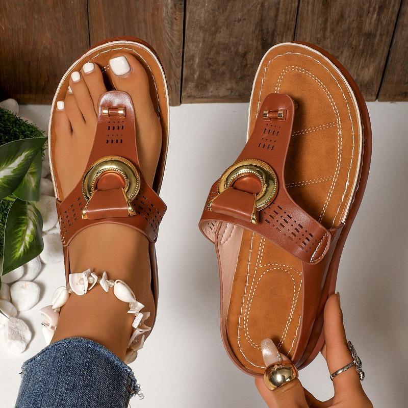 Women’s Thong Wedge Roman Slide Sandals Open-Toe Summer Shoes