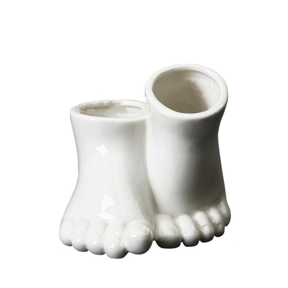 

Funny Vase Ornament Ceramic Hydroponic Flower Holder Flower Arrangement Container Bonsai белый