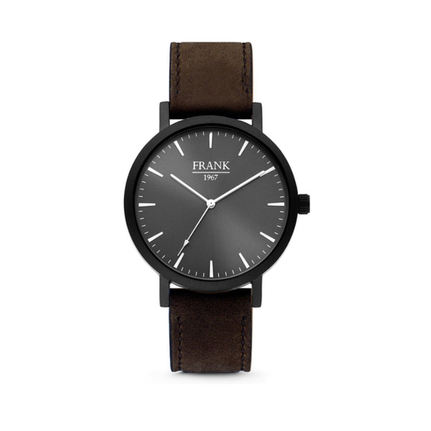 [FRANK1967] Leather Wristwatch Black Brown 7FW-0011