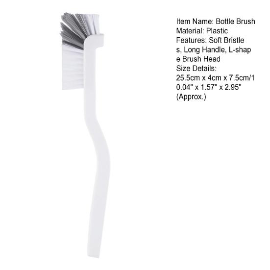 Flaschenbürste mit langem Griff, rutschfest, arbeitssparend, leicht, weiche Borsten, Reinigungsbürste, Haushaltsbedarf
