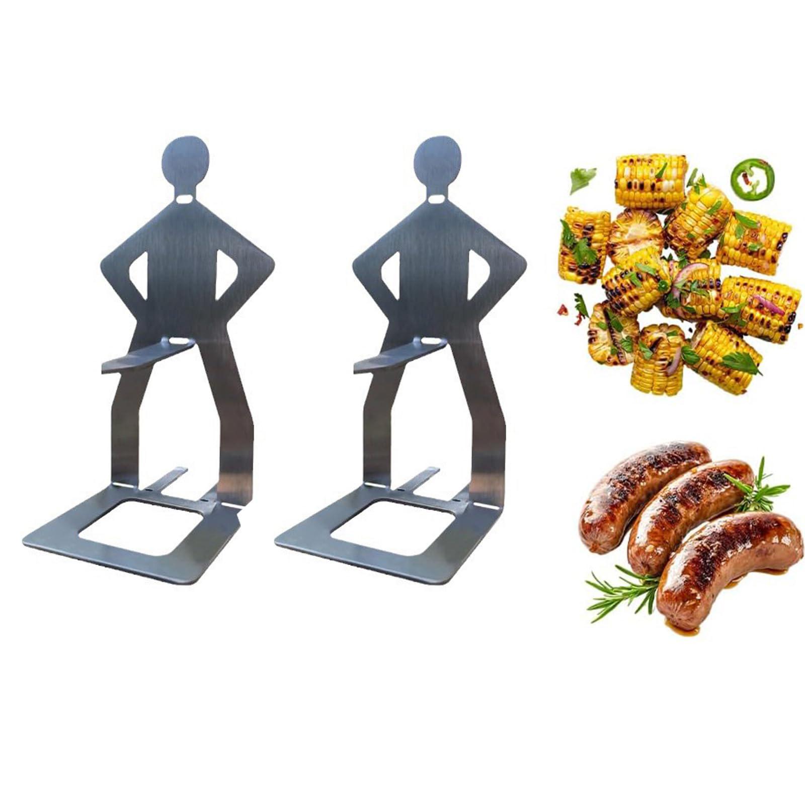 

Stainless Steel Human Shape Sausage Grill Rack for Outdoor Barbecue Roasting Skewers Holder Set of 5 Pieces