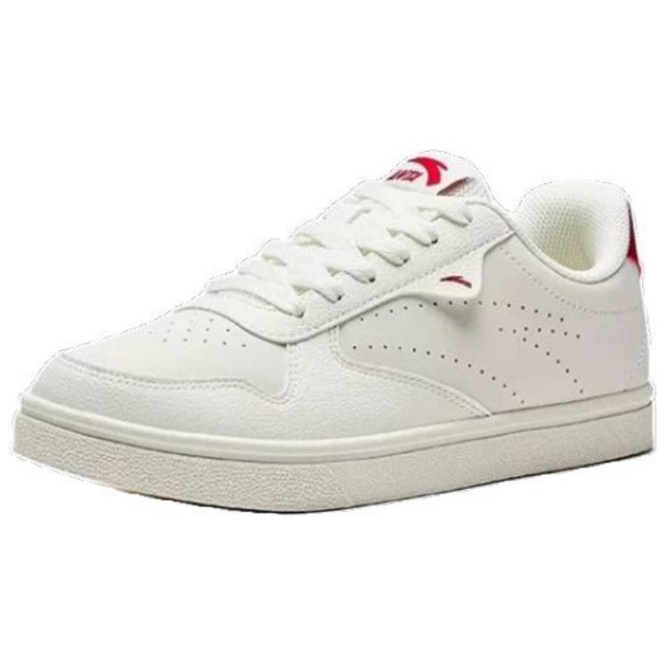 Anta Classic Versatile Non-Slip Wear-Resistant Low-Top Skate Shoes Women Sneaker White Red 122448015R-1
