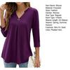 V Neck 45355 Sleeve Pin Decor Pleated Hem Women T-shirt Spring