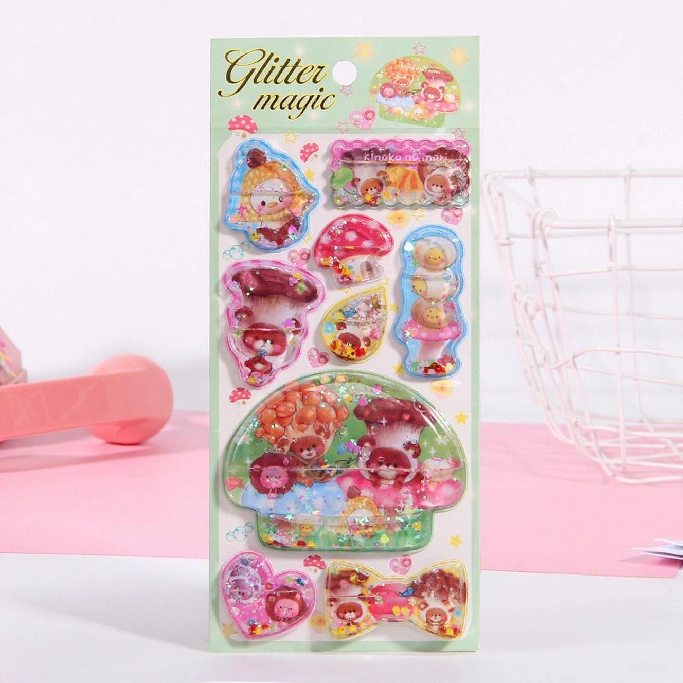 

1 лист Чехол для телефона DIY украшение Y2K ретро медведь кролик пайетки 3D трясущаяся наклейка компьютер багаж чашка наклейки