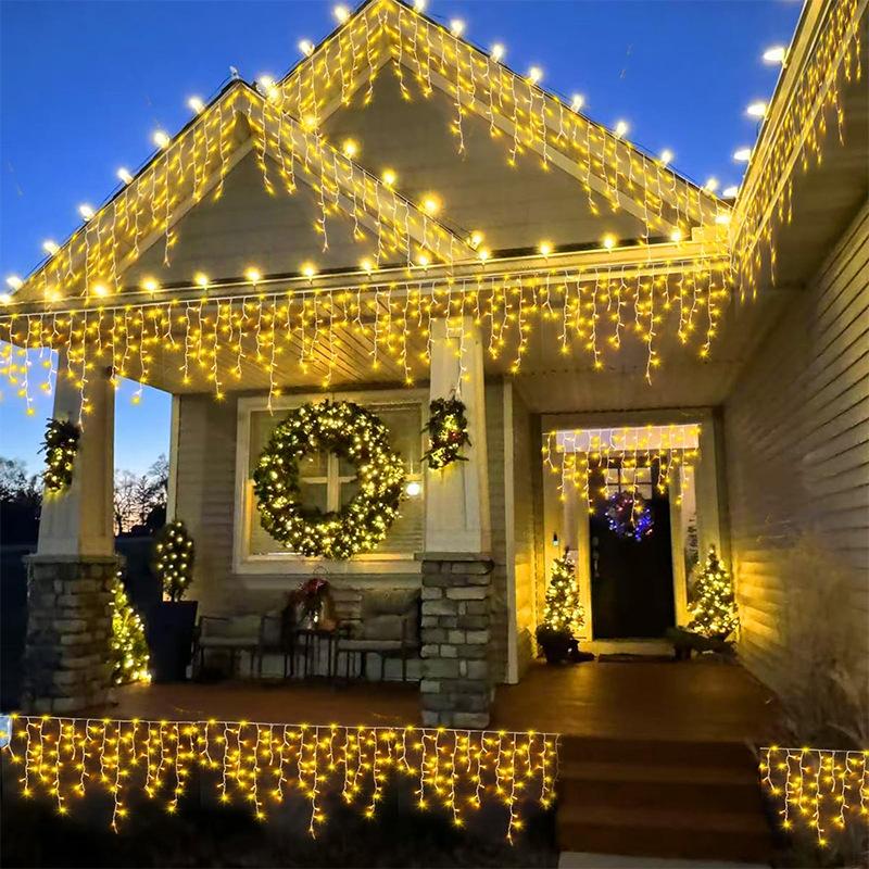 96/162 LED Solar Wasserfall Lichterkette Vorhanglicht Außen Wasserdicht Hof Dekoration Licht Weihnachten Lichterkette Weihnachten