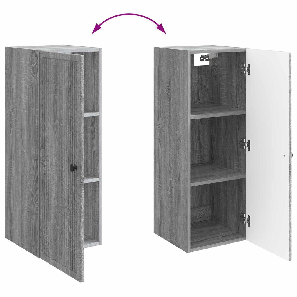 Wall Mounted Cabinet Grey Sonoma 33 x 34.5 x 90 cm Particleboard