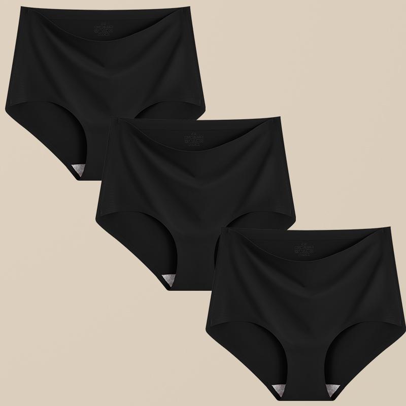FINETOO 3Pcs Women's Panties Seamless Underwear Invisibles Briefs High Waist Full Coverage Breathable Moisture Wicking Underpant