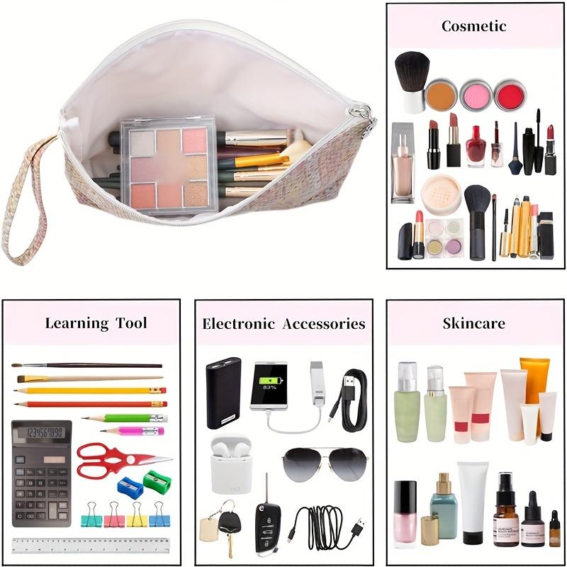 1pc Colorful Woven Cosmetic Bag Waterproof Travel Toiletries Bag Women Accessories Small Zipper Wallet
