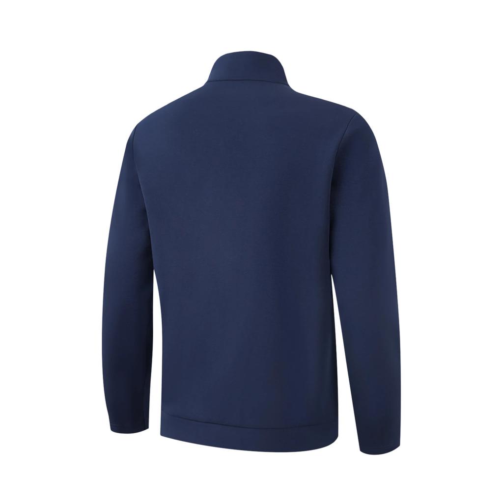 Li Ning Sweatshirts Men's Ink Blue Stand Collar Moderate Cardigan AWDVB03-10