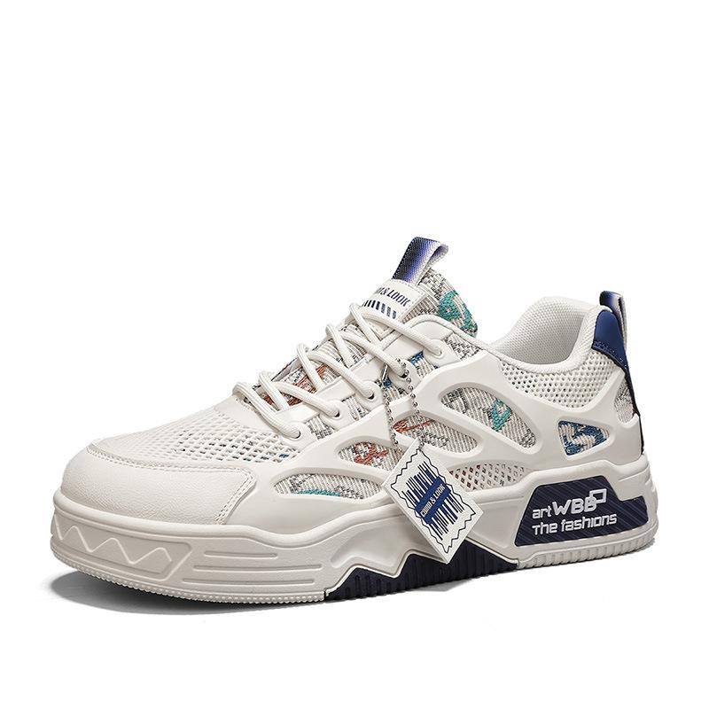 Men's Shoes 2025 New Spring Mesh Breathable Casual Board Shoes Heightening Versatile Sports Niche Design Trendy Shoes