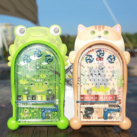 Pinball Game Classic Educational Toy Random Color Cute Animal Frog Shape Pinball Machine for Kids