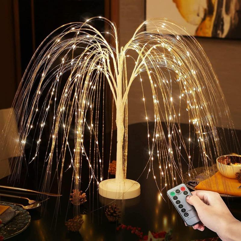 New 1pcs LED Willow Lamp Battery Box Luminous Willow Bonsai Tree Lamp Small Night Light Decorative Lamp