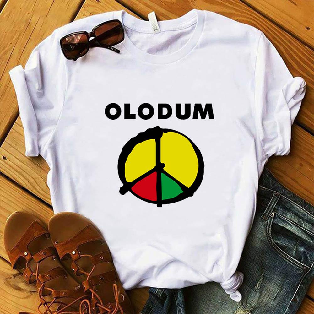 Camiseta de Mujer Michael Jackson Olodum Verano Anti-Guerra Gráfico Harajuku Mj Camiseta Blanca Ropa de Mujer