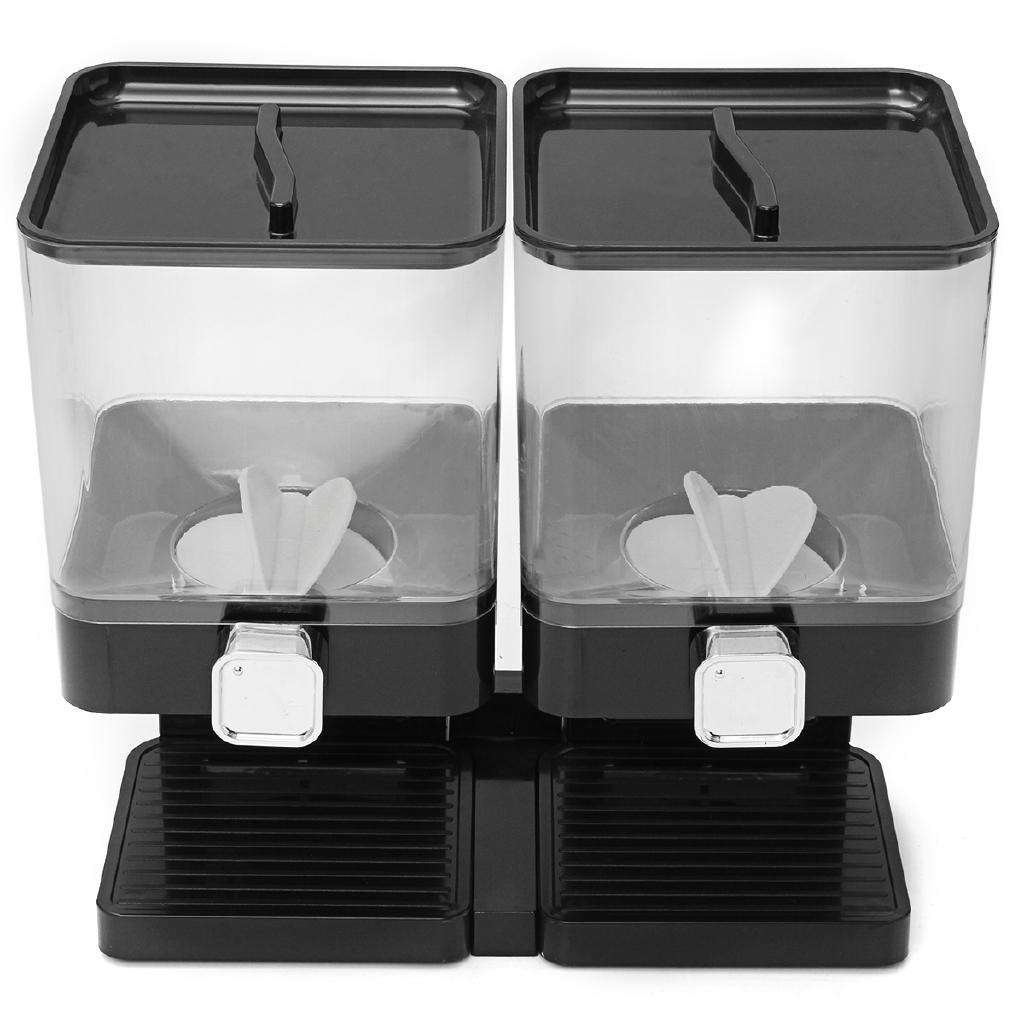 New Double Cereal Dispenser Storage Dry Food Snack Container Wall Mounted Kitchen Canister Contain Box for Home Kitchen
