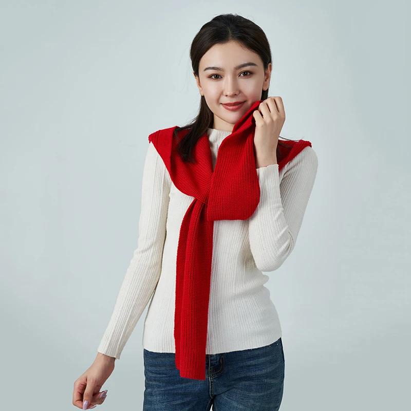 Women's Cashmere Knitted 3-in-1 Rectangle Scarf Hat Shoulder Warmer Multifunctional Versatile Wrap Warm Autumn Winter Accessory