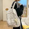 Schoolbag Small Fresh Casual Schoolbag Simple and Versatile Polka Dot Printed Backpack Female Junior High School College Student Travel Backpack Tide