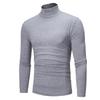 Herren Slim Fit Pullover-T-Shirt mit hohem Kragen und langen Ärmeln für Herbst/Winter