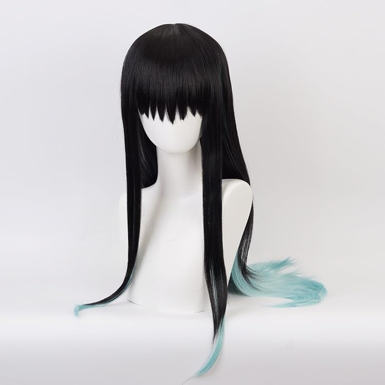 ekienn Tokito Muichiro 02 Tokitou Muichiro Cosplay Wig Heat Resistant Wig Anime Costume Halloween Party Event Costume Wig Disguise Party Event