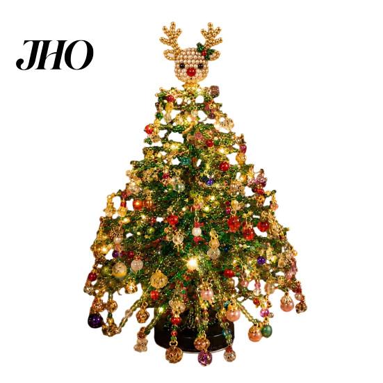 Handcrafted Home Holiday Decor DIY Beaded Christmas Tree Kit, Faux Crystal Craft Set Season Crafting Supplies for Adults Beginners, Handmade