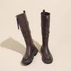 Boots Women's 2025 Autumn and Winter New Fashion Retro Maillard Style Boots Two Wear Martin Boots Western Knight Boots