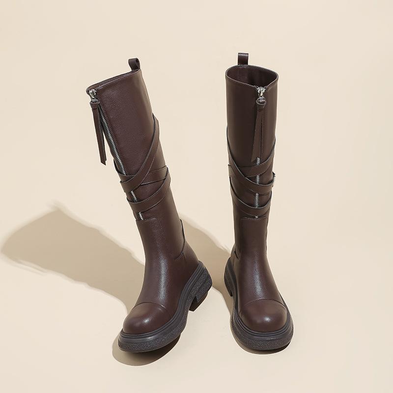Boots Women's 2025 Autumn and Winter New Fashion Retro Maillard Style Boots Two Wear Martin Boots Western Knight Boots