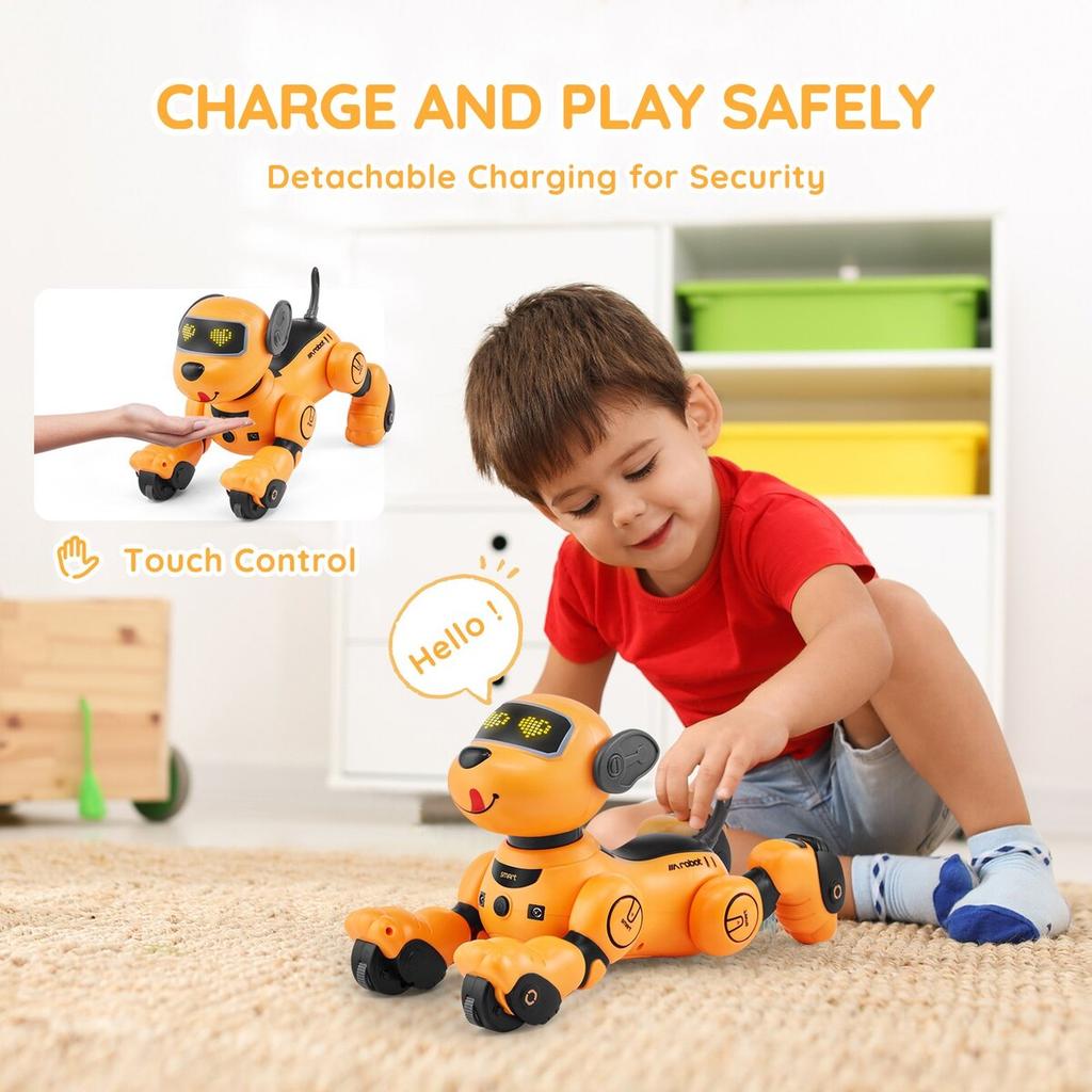 RC Roboter Hund Spielzeug Sprechend Tanzend Berührung & Stimme Fernbedienung Programmierbar