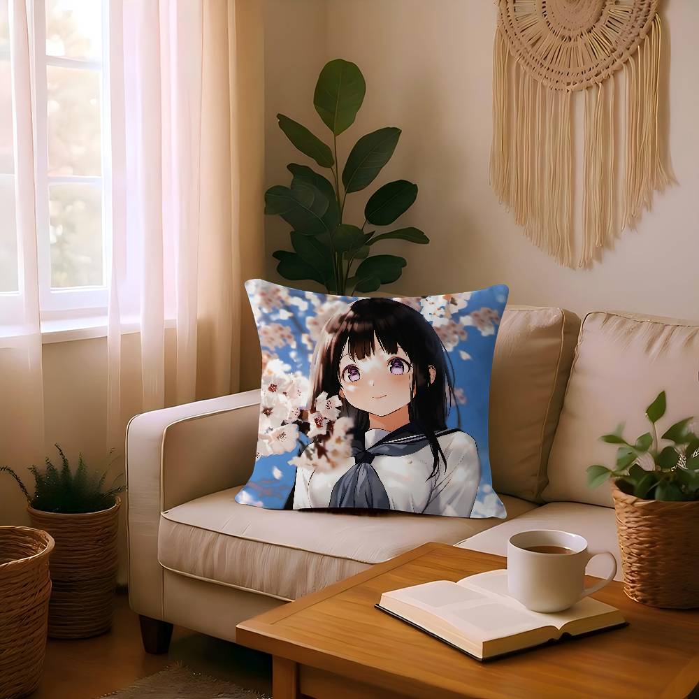 Chitanda Eru Anime Pillow Cushion Cover Pillowcase Living Room Sofa Home Decor Customized