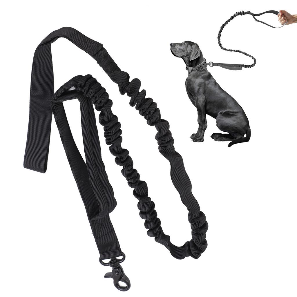 Heavy Duty Bungee Dog Leash Elastic s Rope with 2 Padded Control Handles for Military Dog Training Night Walking