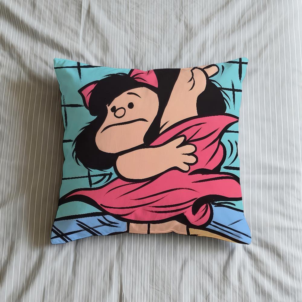 

Cushion Cover Soft Case Sofa Living Room Home Funny Comfortable Office Decor M-Mafalda Protective Pillow 30cmx30cm