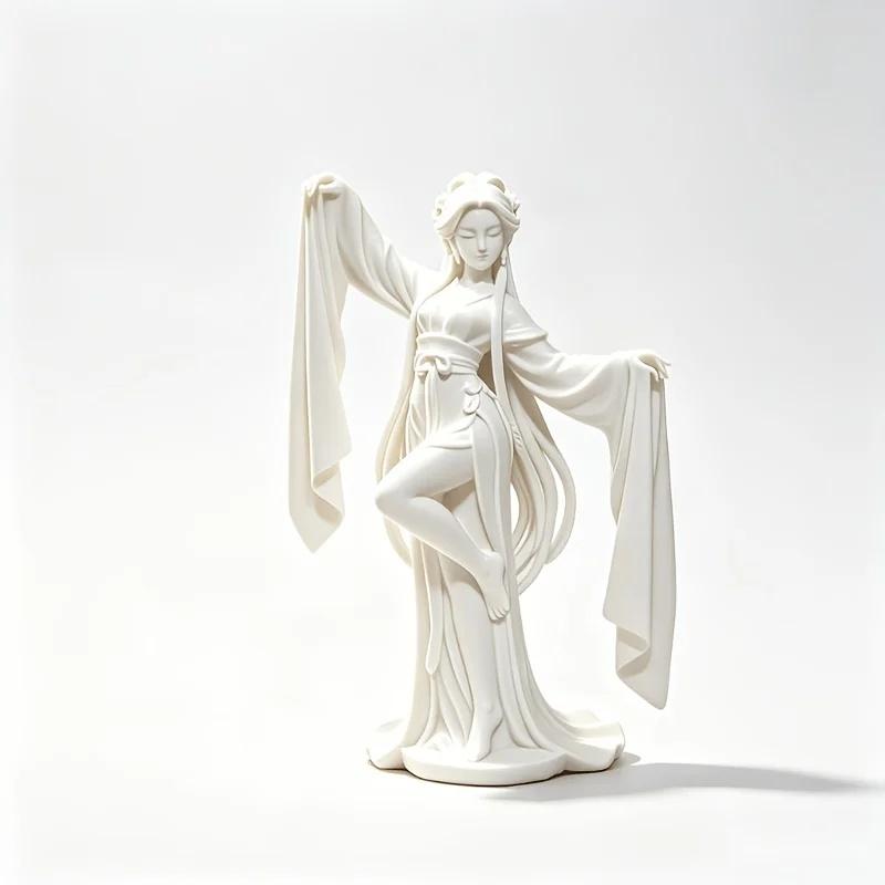 1‑Pack 3D‑Printed Chinese‑Style Water‑Sleeve Dancer Figurine, Elegant Dance Statue, Creative Home Desktop Ornament
